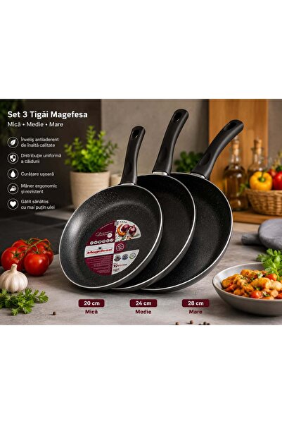 MAGEFESA Set 3 Tigăi Antiaderente – Mică, Medie și Mare | Gătit Profesional A...