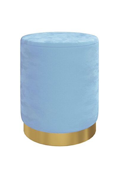 vidaxl Taburet depozitare rotund, albastru deschis, catifea 31 x 37 cm