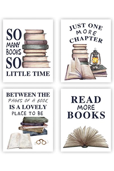 Signtouch Advertising Alayra Vintage Reading Wall Art Set of 4 Canvas Prints ...