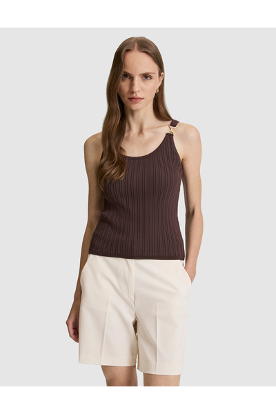 Pierre Cardin Καφέ Ex. Εφαρμοστό Πλεκτό Μπλουζάκι 50322028-VR029