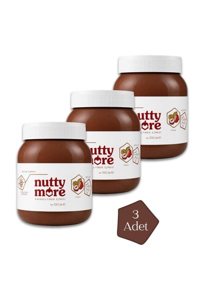 Nutty More Nuttymore Kakaolu Fındık Ezmesi %13 700 gr x 3 Adet