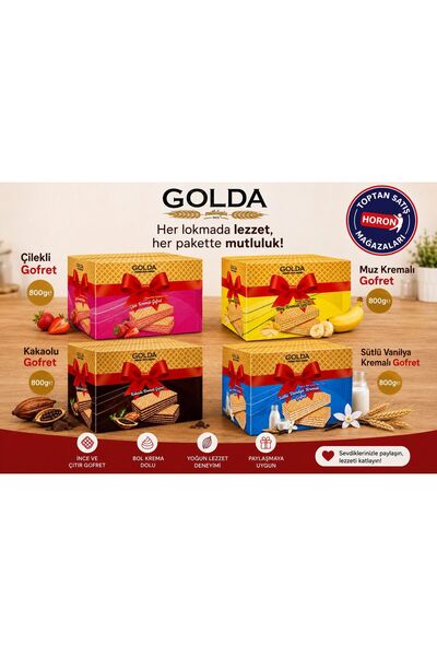 GOLDA Mega lezzet Gofret Paketi 4x800gr HORON TOPTAN