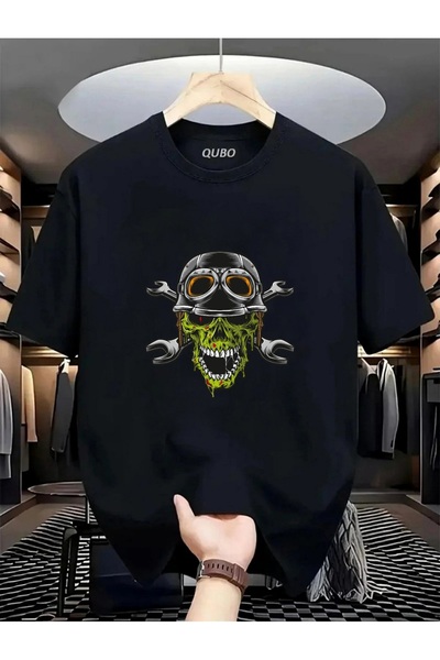 qubo sportswear & company Unisex Oversize εμπριμέ βαμβακερό μπλουζάκι με κοντ...