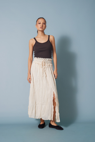 Nisan Skirt with Slit Detail Natural