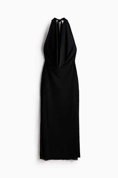 H&M Degaje Yakalı Maksi Elbise