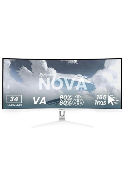Arozzi Monitor de gaming VA LED Nova 34 " AZ-NO-34T2K165-WT, 3440 x 1440, 165...