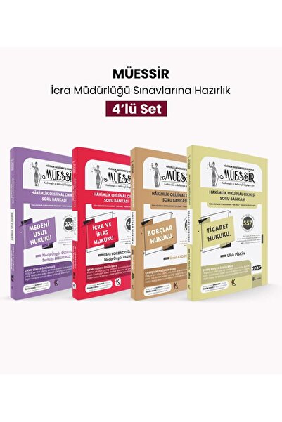 Kuram Kitap MÜESSİR İcra Müdürlüğü Sınavlarına Hazırlık 4'lü Set - 2026