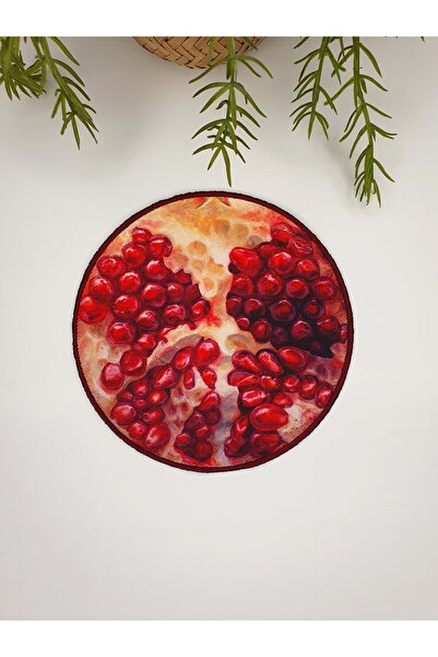 decofav Pomegranate Slice Patterned Burgundy Embroidered Cocktail Napkin 1 Piece