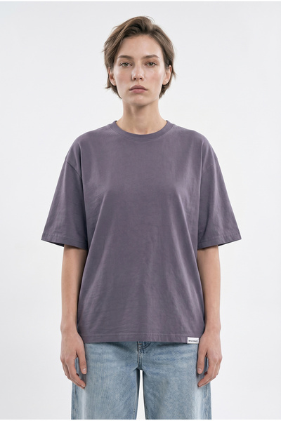 Machinist Tricou de damă, basic, supradimensionat, din bumbac, culoare uni, a...