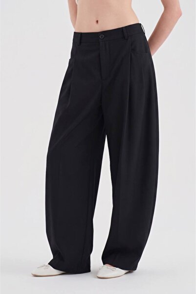 tw3 Women's 100% cotton pile detailed balloon fit design pants