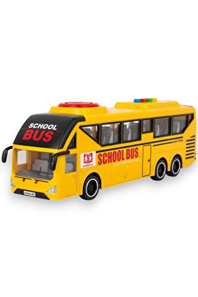 Avaleea Autobuz Scolar Galben cu Usi Care se Deschid, Sunete si Lumini 27 cm,...