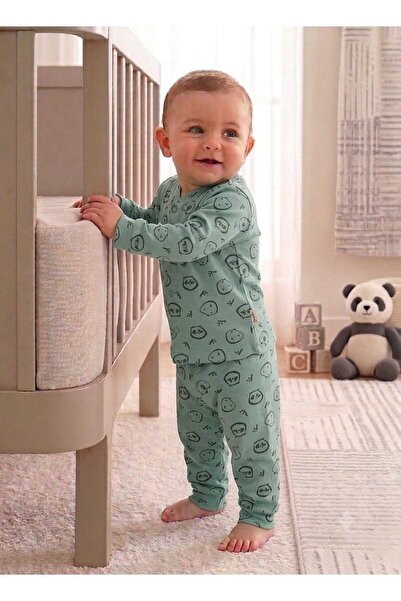 Babexi Baby Pajama Set with Snap Fasteners on the Front, Panda Pattern, 100% ...