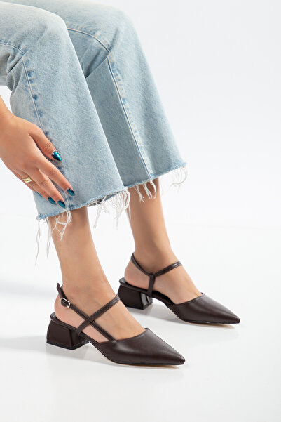 YUUN Moon Pointed Toe Thick Heel Shoes