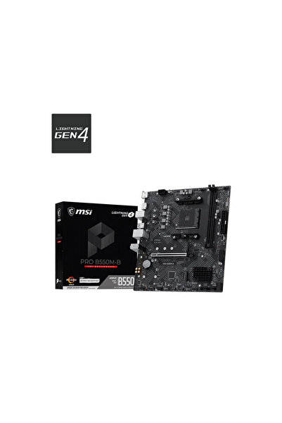 MSI Pro B550M-B AM4 DDR4 4600(OC) HDMI DP 2x M.2 Gaming (Oyuncu) Anakart
