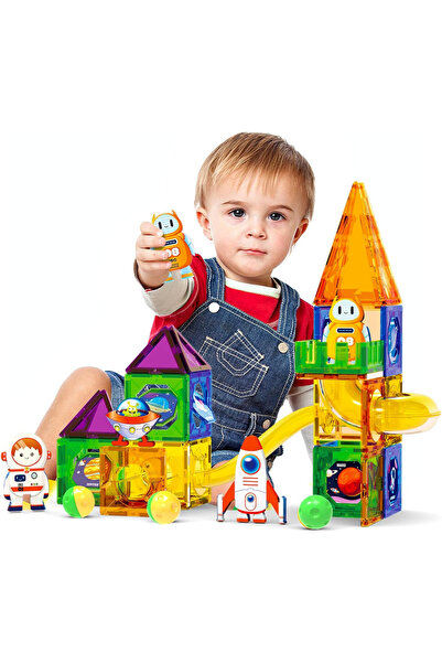 DOLOOWEE Set Magnetic de Construcție cu Tematică Spațială – 60 Piese, Doloowe...
