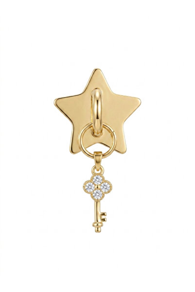 ZARİN JEWELS Anahtar Detaylı Altın Kaplama Telefon Charmı