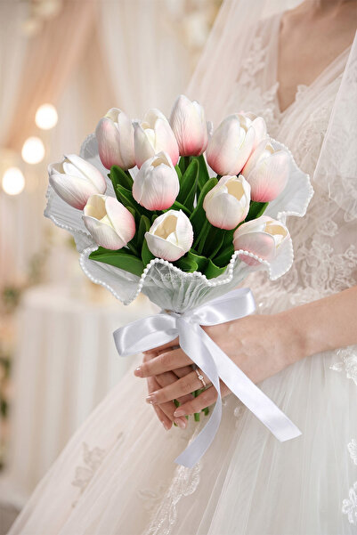 Yapay Çiçek Deposu Buchet de mireasă Zenith Lale, set de 2 bucăți, floare de ...