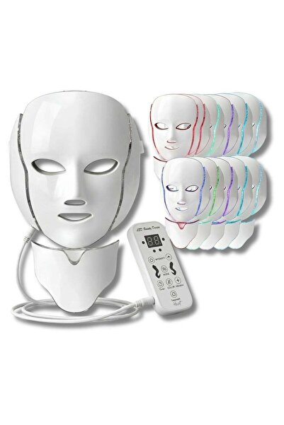 Houmt LED Face Mask 7 Color Light Therapy Mask Collagen Anti Aging Tightening...