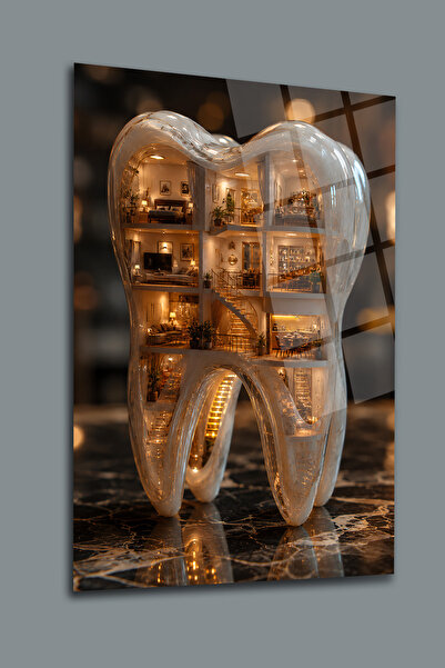 glassartdesign Tabloul de sticlă dentară-18 Tabloul Poliklinikii Dentare