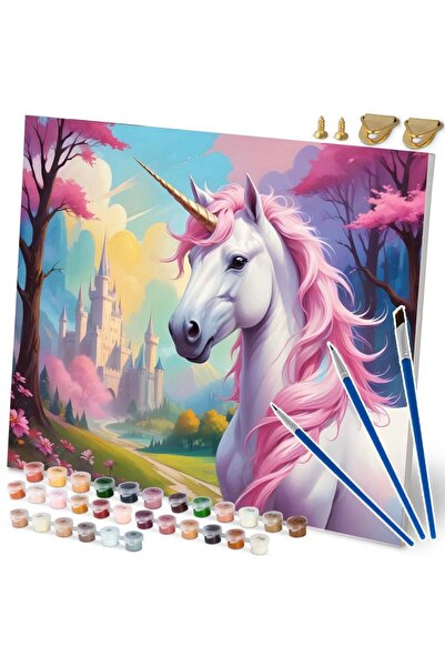 Massido Set pictura pe numere pentru copii/adulti 40x50cm cu 30 culori vibran...