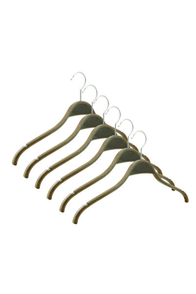 NYN Wooden Hanger Blouse Shirt Hanger Walnut Color 6 Pieces