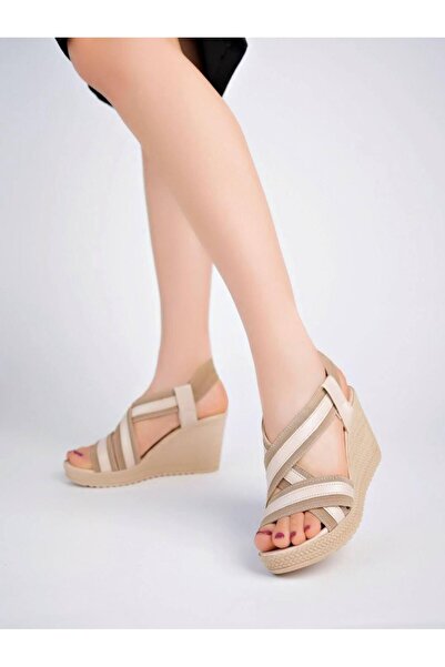 İrem Ayakkabı Elastic Crossed Women's Sandals