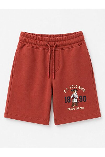 U.S. Polo Assn. U.s Polo Assn Erkek Çocuk Örme Şort 4-14 Yaş BORDO
