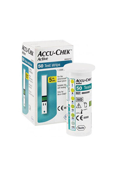 Accu Chek Roche Тестове за кръвна захар Accu Check Active, Roche, 50 бр.