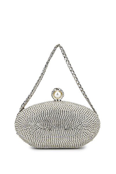 Tamer Tanca Women's Faux Leather Gray Evening Bag