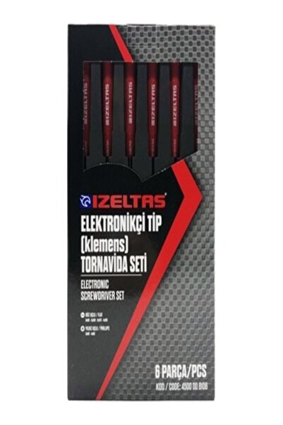 İzeltaş ELEKTRONİKÇİ TİP (KLEMENS) TORNAVİDA SETİ (6 PARÇA)