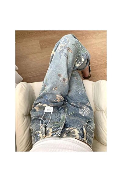 Divanni Atelier Printed Loose Straight Leg Jean