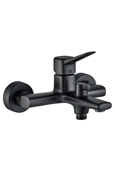 Milano Luxe Bath Shower Mixer Set Matt Black Wall Mounted Faucet