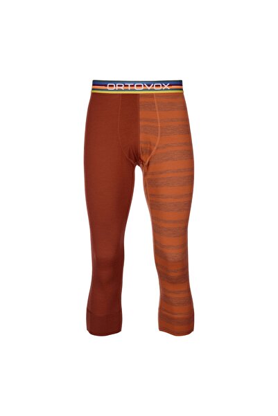 ORTOVOX Colanți termici bărbați Merino 3/4 185 Rock N Wool - Portocaliu - XL