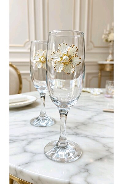 KirLiNova Golden Flower Presentation & Gift Set of 2 Cups