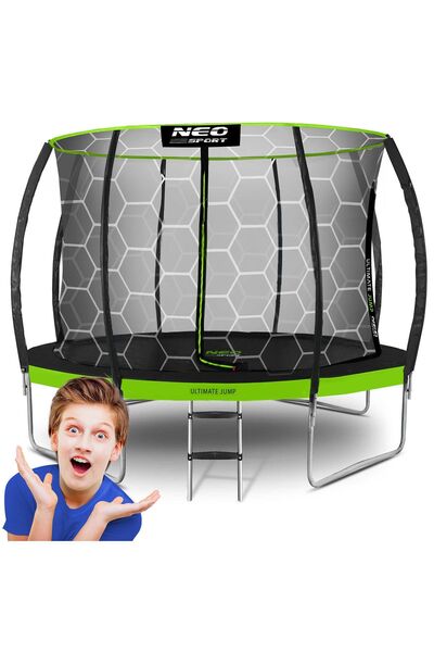 Neo-Sport Trambulină de grădină profilată de 12ft/374cm cu plasă internă
