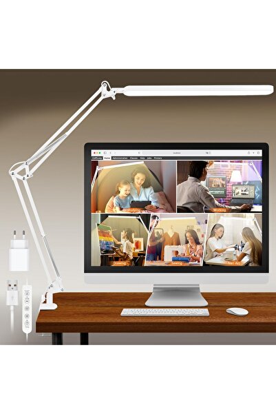 OEM Lampa de birou LED pentru arhitect cu suport reglabil, albă, 38 cm