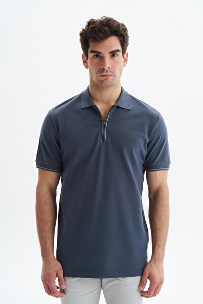 Arma Men's Gray Regular Fit 100% Cotton Polo Neck T-Shirt Y 29374354002