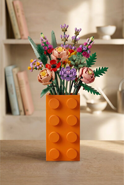 Deep Sweet Lego Flower Compatible Brick Brick Design Decorative Vase