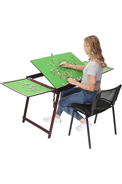 OEM Masă pliabilă din lemn pentru aranjat puzzle-uri pentru 1500 de piese Verde