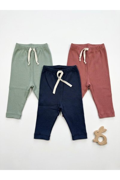 babykugu 3-Piece Ribbed Camisole Baby and Kids Leggings Set