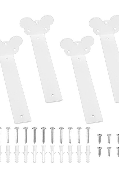 OEM Suport pentru raft – Prinderi pentru raft, suport, set 4 bucăți, 255 mm, Alb