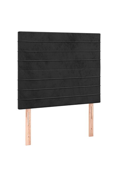 vidaxl Tăblie de pat neagră 100x5x118/128 cm catifea