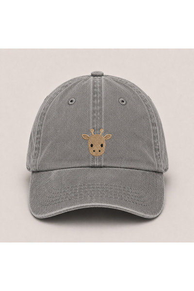WeavedCo Giraffe Embroidered Vintage Washed Cap Hat
