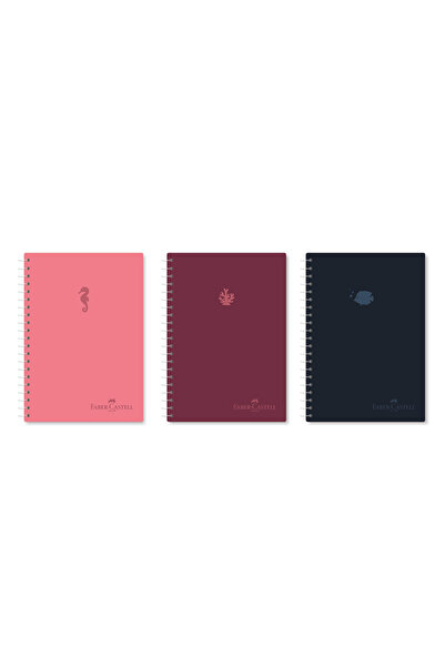 Faber Castell Faber-Castell Defter Spiralli Plastik Kapak Aqua 80 Yaprak Çizg...
