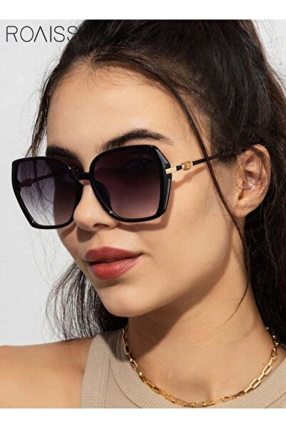 ROAISS Women's Square Sunglasses UV400 Protection Sequin Side Design Fashion ...