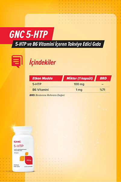 GNC 5-HTP 30 Kapsül