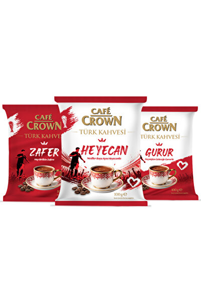 Cafe Crown Türk Kahvesi 100gr x 3 Adet (Gurur, heyecan, zafer.)