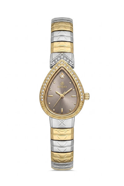Homies Women's Silver Gold Metal Cord Drop Case Smoked Dial Stone Detailed Wr...