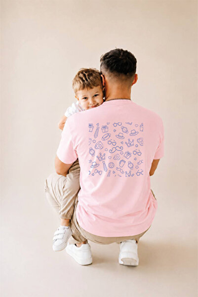 genosha Father's Day Gift, Father-Child Combination, 100% Cotton Oversize T-S...