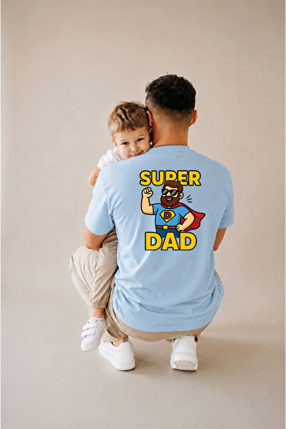 genosha Father's Day Gift, Father-Child Combination, 100% Cotton Oversize T-S...